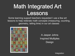 Math Integrated Art Lessons Some learning support teachers requested I integrate a few art lessons to help reiterate math conceptsAn AM and a PM clock drawingdemonstratingtime specific activitiesIntegration