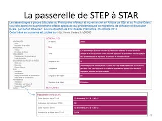 La passerelle de STEP à STAR
21
 