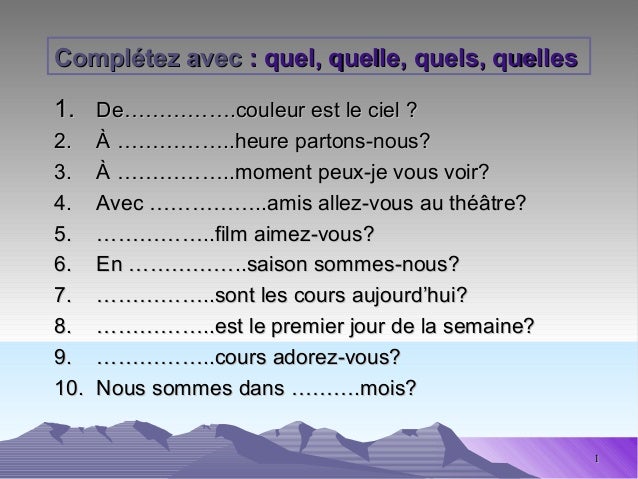 Afbeeldingsresultaat voor quel quelle quels quelles grammaire