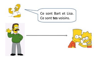 Ce sont Bart et Lisa. Ce sont  tes  voisins. 