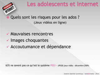En utilisant Google, 1er moteur de recherche en France.Gestion identité numérique - boite@media - 2010