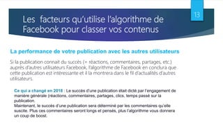 Algorithme Facebook Les algorithmes de facebook | PPTX