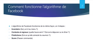 Algorithme Facebook Les algorithmes de facebook | PPTX