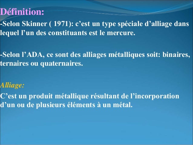 Les Amalgames Dentaires