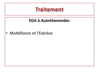 EGA à Acanthamoeba:
• Multéfosine et l’Exérèse
 
