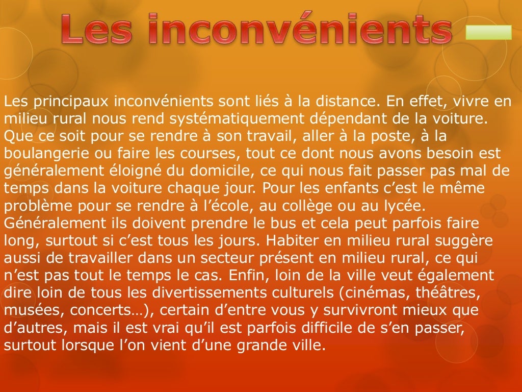 Les avantages et les inconvénients de la campagne Les avantages et les inconvénients de la campagne