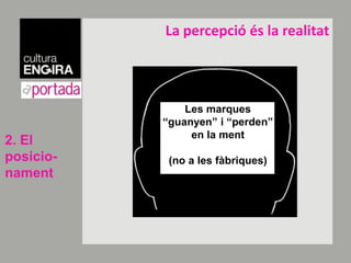 Les marques “guanyen” i “perden” en la ment(no a les fàbriques)La percepcióés la realitat2. El posicio-nament