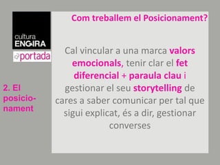 Analitzar el mercat i el públicobjectiuDefinirunapiràmide de posicionament2. El posicio-nament