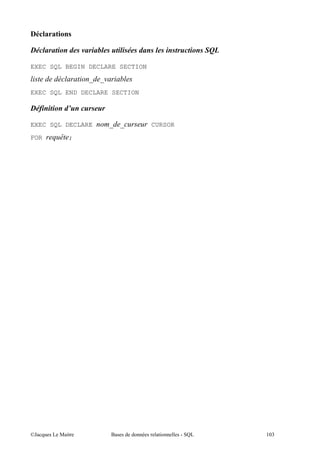 .                         42

EXEC SQL BEGIN DECLARE SECTION
                       ' '(
EXEC SQL END DECLARE SECTION

     1

EXEC SQL DECLARE              ' '   CURSOR

FOR            ;




@A       5 "                  $       "           (1
 
