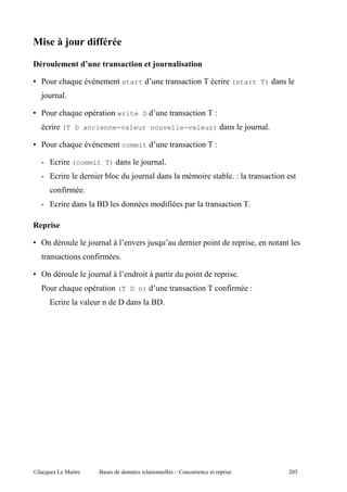D?

                                                              ?

F           !             .                    start                             "       )        "    (start T)
    9

F           !             ,           "       write D                                "       )E
        "   (T D ancienne-valeur nouvelle-valeur)                                                              9

F           !             .                    commit                                "       )E

        3 "          (commit T)                       9
        3 "                   "                   9                                      "                 E           "
            7"
        3 "                       $%                               "7"       ,                         "       )



F 8                       9               ?       .       9                      "       , "               ," I
                 "            7"

F 8                       9               ?            " ?,         "        , "                  ,"
            !             ,           "       (T D n)                                "       )        7"           E
        3 "           .                       %               $%




@A            5 "                 $                           "          c                        ,"                       1-
 
