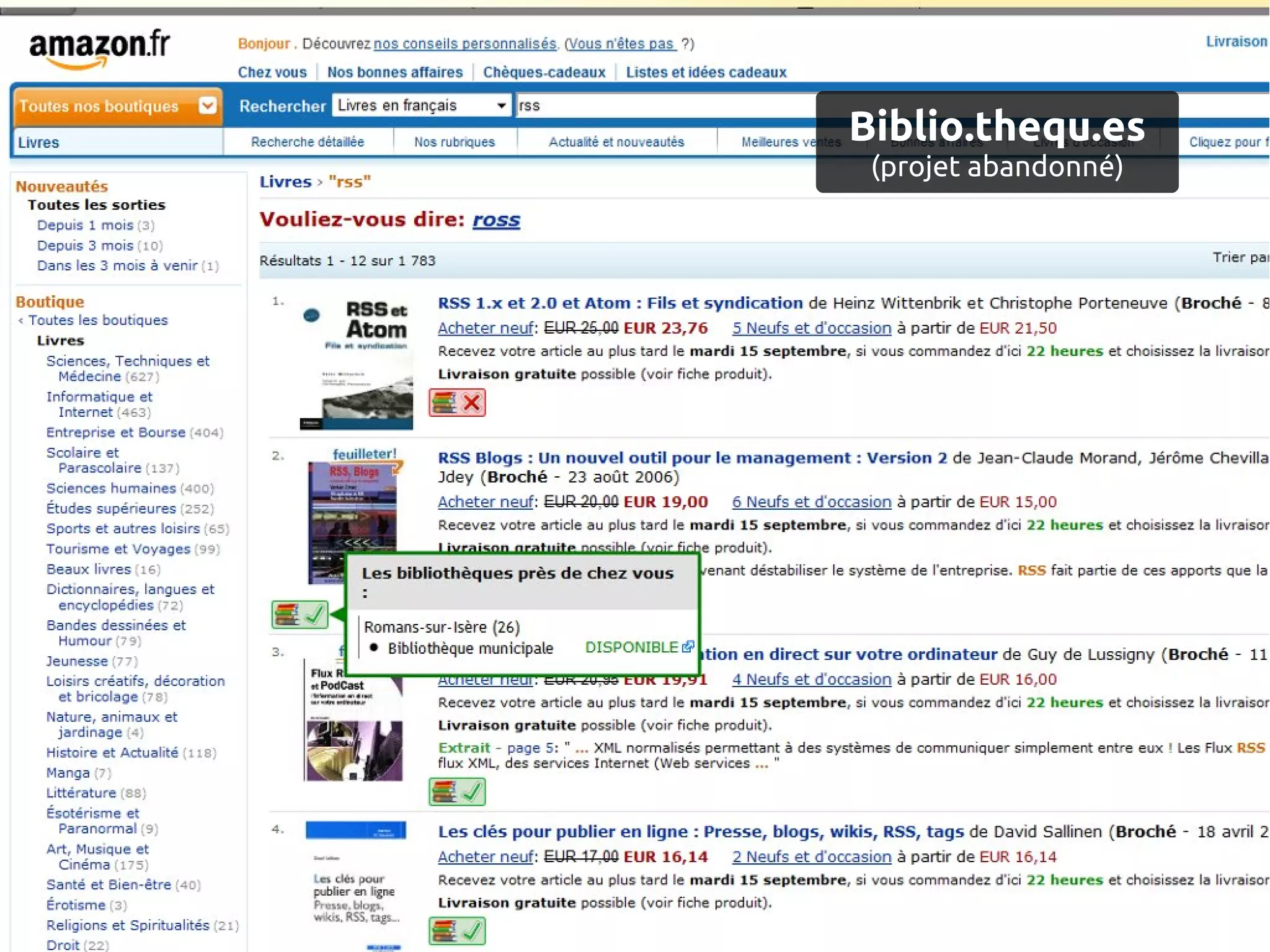 Biblio.thequ.es
(projet abandonné)