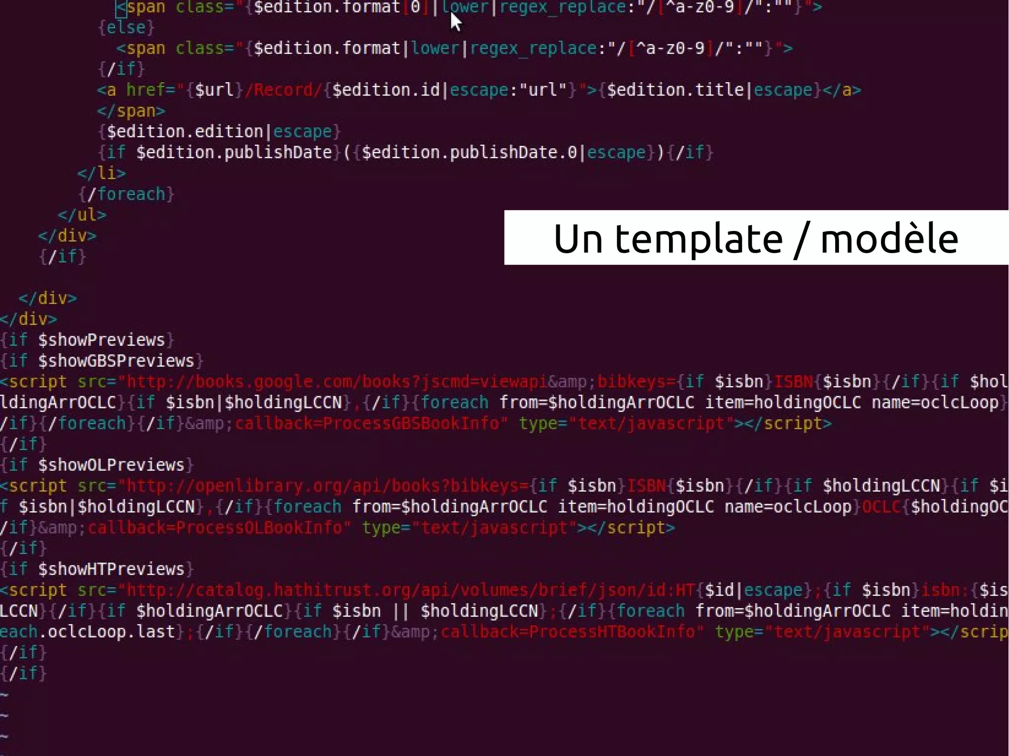 Un template / modèle
