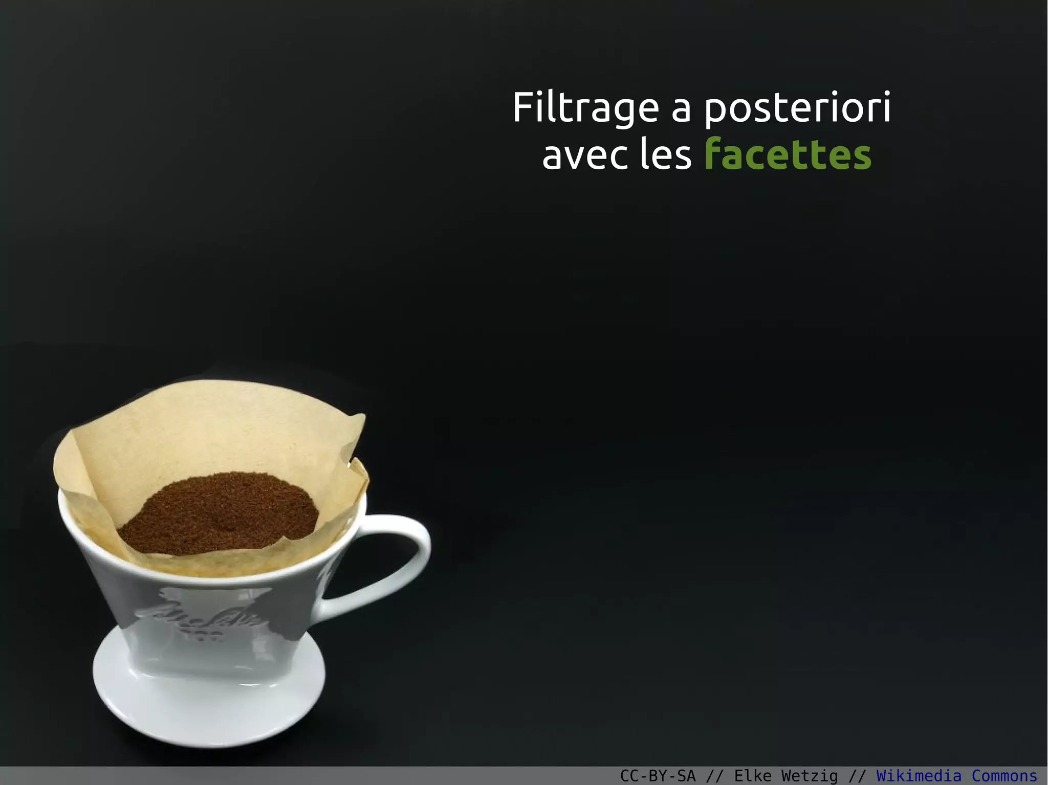 Filtrage a posteriori
avec les facettes
CC-BY-SA // Elke Wetzig // Wikimedia Commons