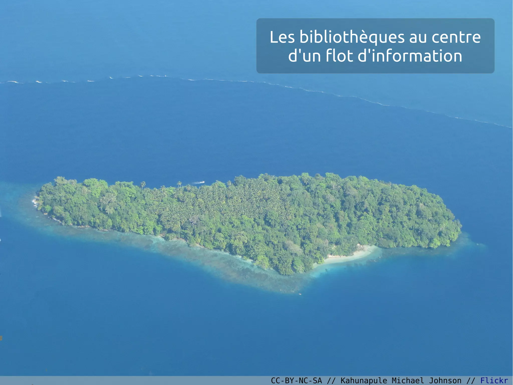 Les bibliothèques au centre
d'un flot d'information
CC-BY-NC-SA // Kahunapule Michael Johnson // Flickr