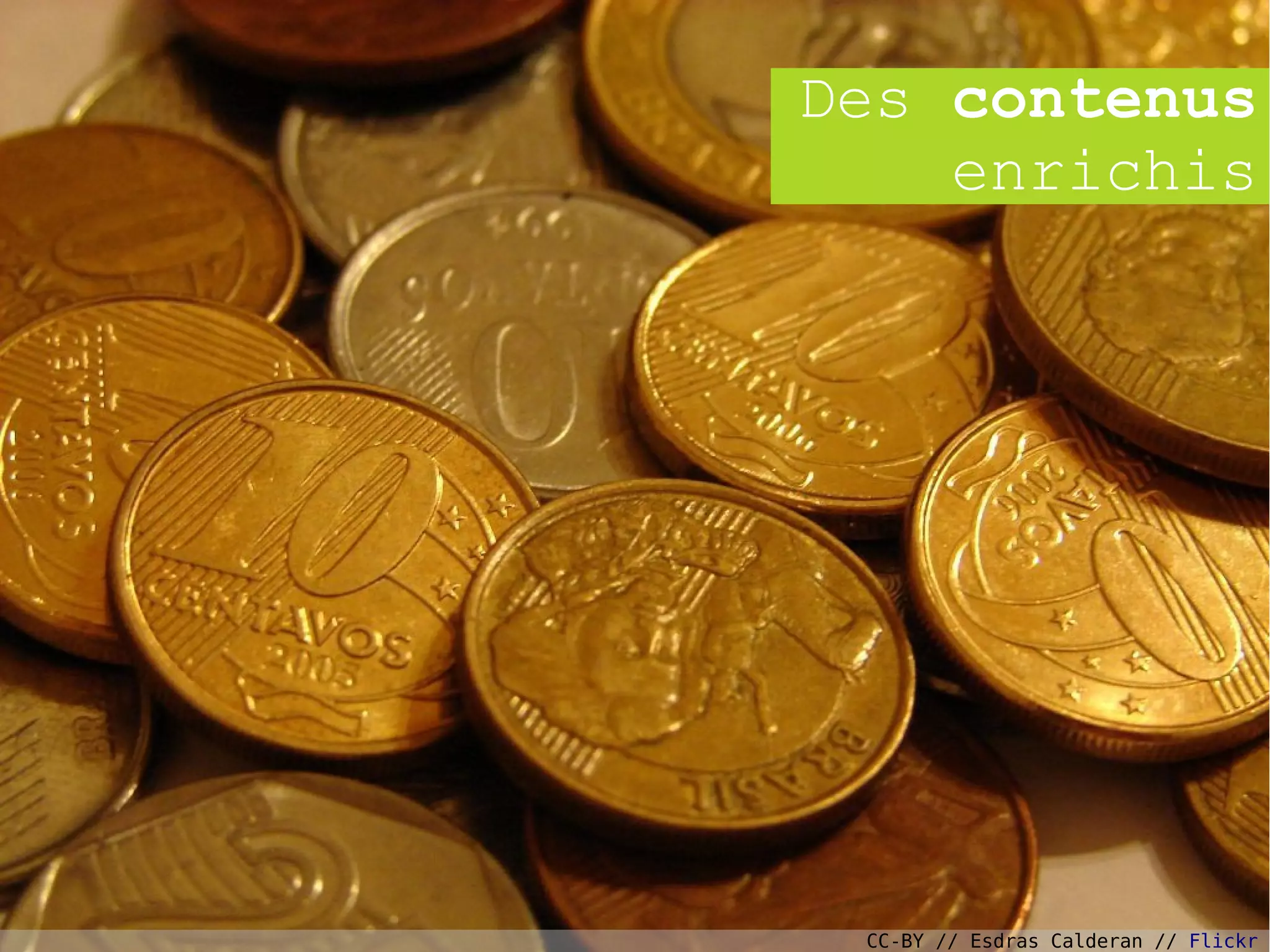 Des contenus
enrichis
CC-BY // Esdras Calderan // Flickr