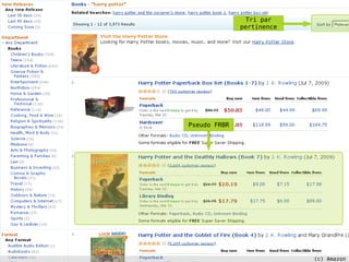 Tri par
              pertinence




Pseudo FRBR




                           (c) Amazon
 