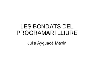 LES BONDATS DEL PROGRAMARI LLIURE Júlia Ayguadé Martin 