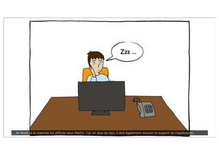 Zzz ...
... le réveil et la matinée fut difficile pour Martin. Car en plus du dev, il doit également assurer le support de l’application.
 
