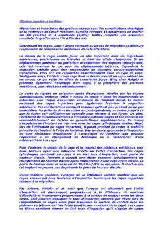 Les cages intervertébrales cervicales.dr manzo norbert.