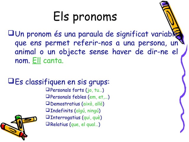 Les categories gramaticals catala | PPT