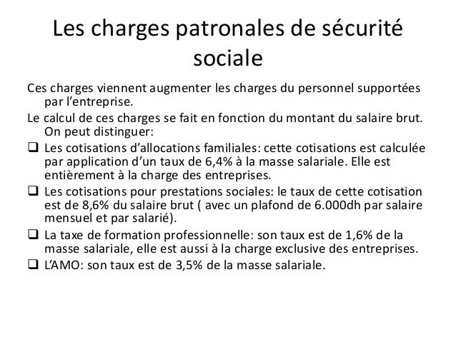Charge patronale définition