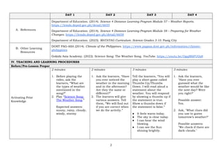 Grade 3 Science Lesson Exemplar on Weather Patterns and Observation | PDF