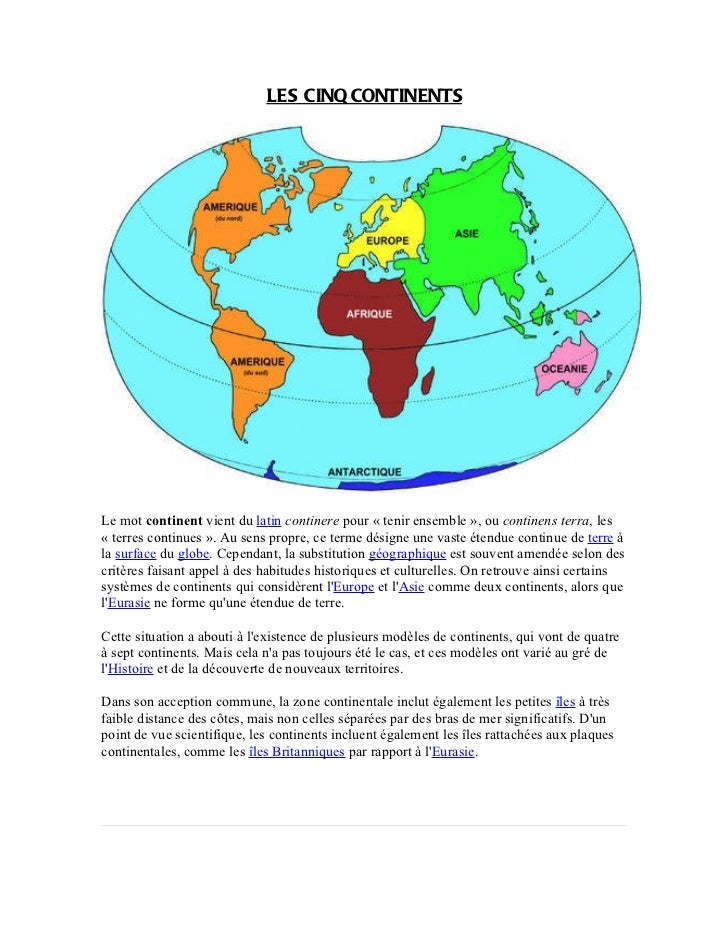 Les Cinq Continents Les Cinq Continents