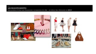 • 
— 
LES PRODUITS REPETTO 
des pointes et tutus aux chaussures, accessoires de ville…et même des vêtements en 2013 
 
