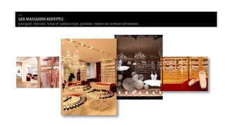 — 
LES MAGASINS REPETTO 
parquet, miroirs, tutus et justaucorps, pointes, mises en scènes aériennes… 
 