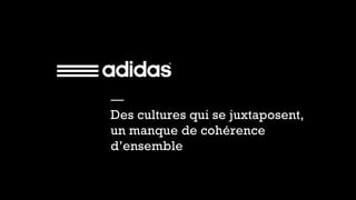 — 
Des cultures qui se juxtaposent, 
un manque de cohérence 
d’ensemble 
 
