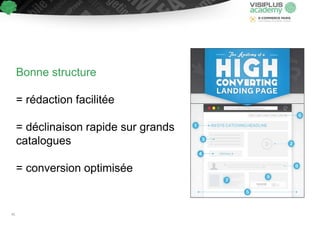 Bonne structure
= rédaction facilitée
= déclinaison rapide sur grands
catalogues
= conversion optimisée
45
 