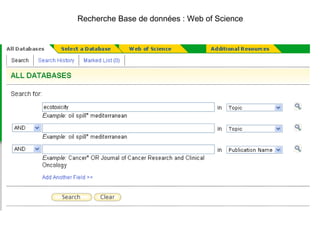 Recherche Base de données : Web of Science 