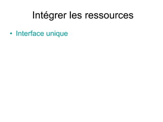 Intégrer les ressources Interface unique 