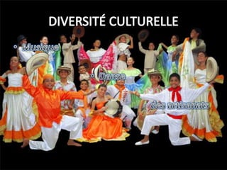 DIVERSITÉ CULTURELLEMusiqueDanse                                                          des artisanats