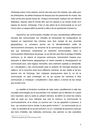 Les communautés virtuelles sur internet