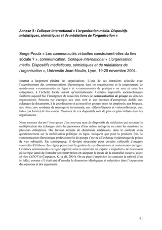 Les communautés virtuelles sur internet