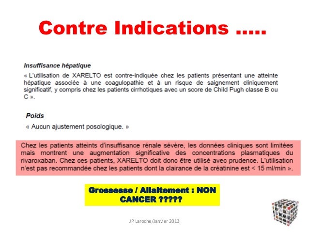 Les contre indications Les contre indications