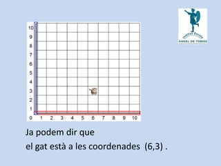 Ja podem dir que
el gat està a les coordenades (6,3) .
 