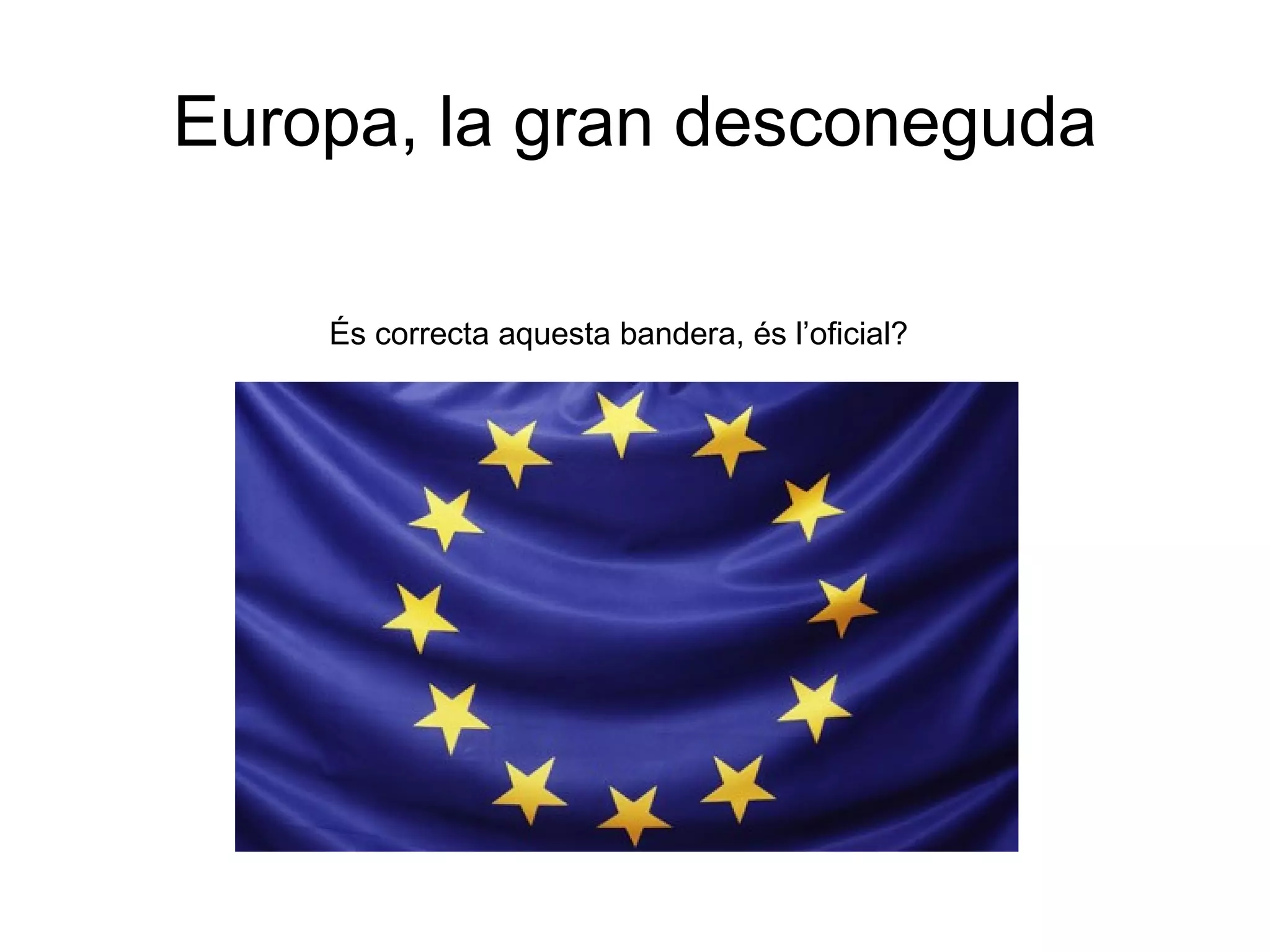 Europa, la gran desconeguda

    És correcta aquesta bandera, és l’oficial?
 