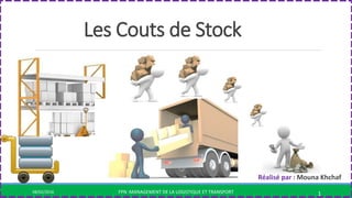 Les Couts de Stock
08/02/2016 FPN :MANAGEMENT DE LA LOGISTIQUE ET TRANSPORT 1
Réalisé par : Mouna Khchaf
 