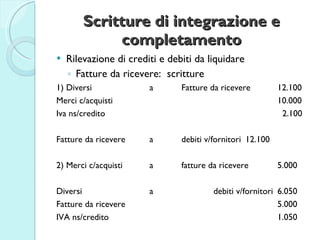 Contabilit e Fiscale - Modulo 1 - Le scritture di assestamento, di  riepilogo, di chiusura e di apertura dei conti | PPT