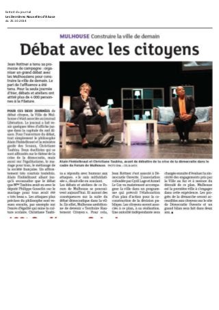 Extrait du journal 
Les Dernières Nouvelles d’Alsace 
du 25.10.2014 
