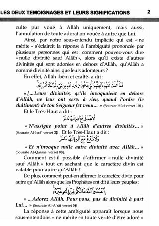 Les deux témoignages et leurs significations