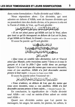 Les deux témoignages et leurs significations