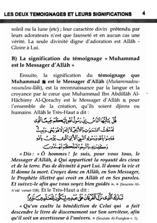 Les deux témoignages et leurs significations