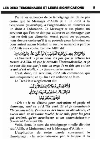 Les deux témoignages et leurs significations