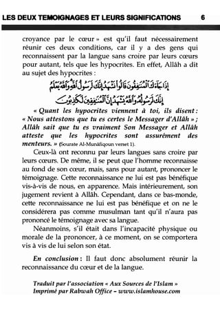 Les deux témoignages et leurs significations