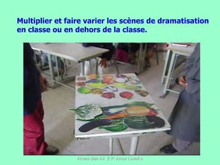 Multiplier et faire varier les scènes de dramatisation en classe ou en dehors de la classe. 