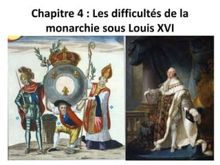 Chapitre 4 : Les difficultés de la 
monarchie sous Louis XVI 
 