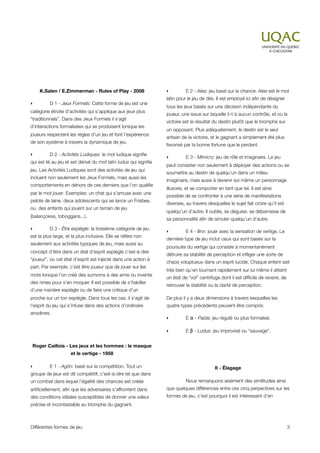 Les Différentes Formes De Jeu